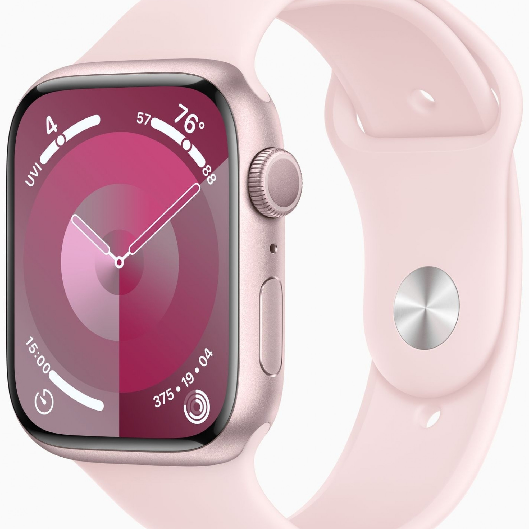 Apple Watch Series 9 GPS 41mm Pink Aluminum Case w. Light Pink Sport Band - M/L (MR943)